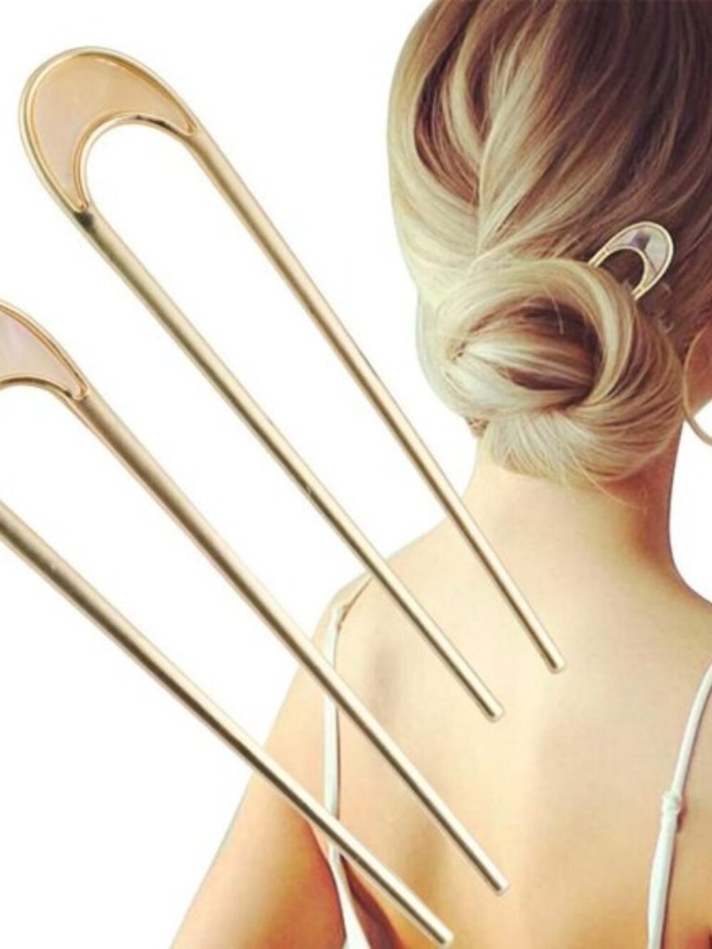 U-Shaped Hair Pins Metal Vintage Hair Sticks French Hair Pin Hairstyle Chignon f